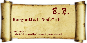 Bergenthal Noémi névjegykártya